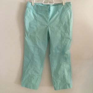 Talbots petite aqua blue Capri pants low rise